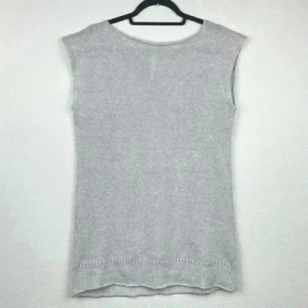 SOUCHI Handmade Cashmere Linen Sleeveless Sweater